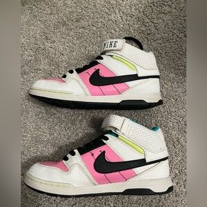 Nike Kids White, Pink & Black Mid-Top Sneakers